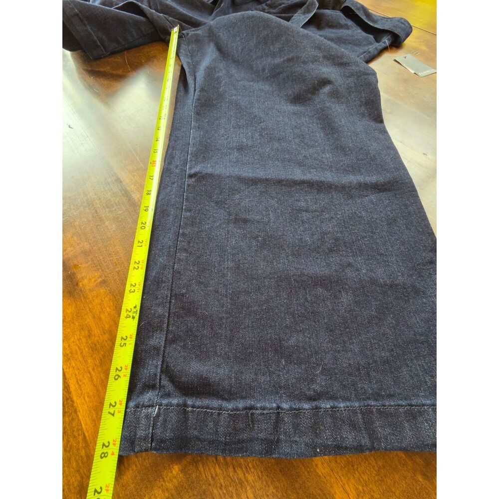 Eloquii Denim Tie Waist Wide Leg Crop Jeans Dark Wash 16S NWT Plus Size - Picture 7 of 8